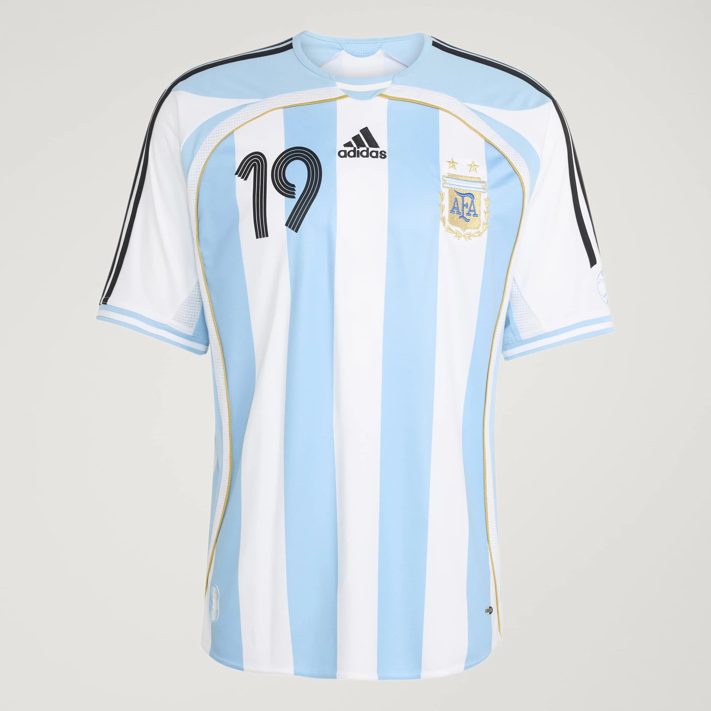 adidas Argentina Home Messi Mens Soccer Jersey 2006 White Sky Blue