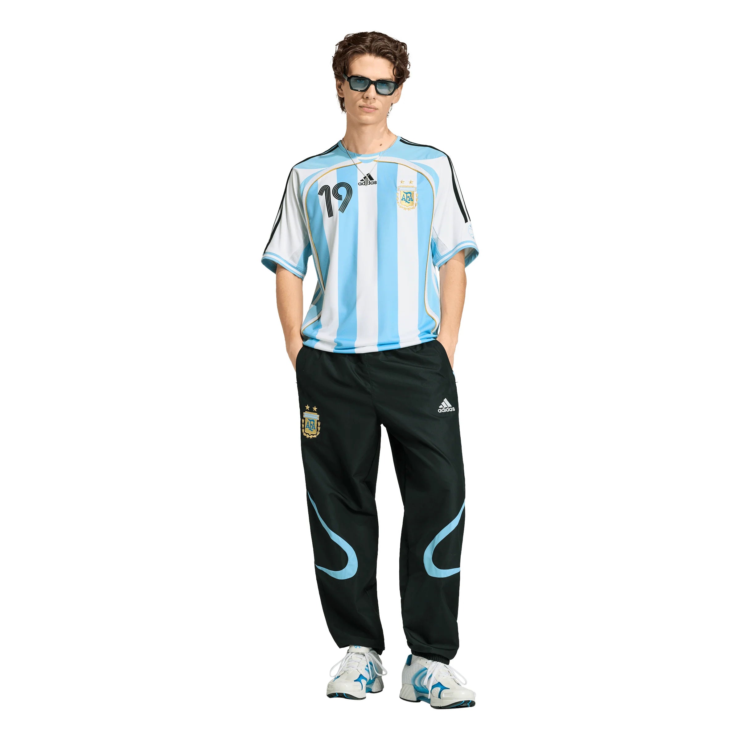 adidas Argentina Home Messi Mens Soccer Jersey 2006 White Sky Blue