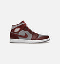 Air Jordan 1 Mid Cherrywood Red Mens Lifestyle Shoe Red Grey