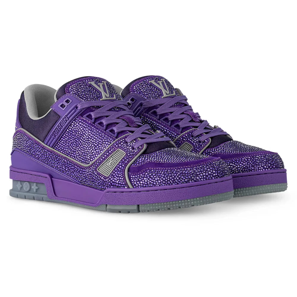 Louis Vuitton LV Trainer Sneaker Purple Crystals
