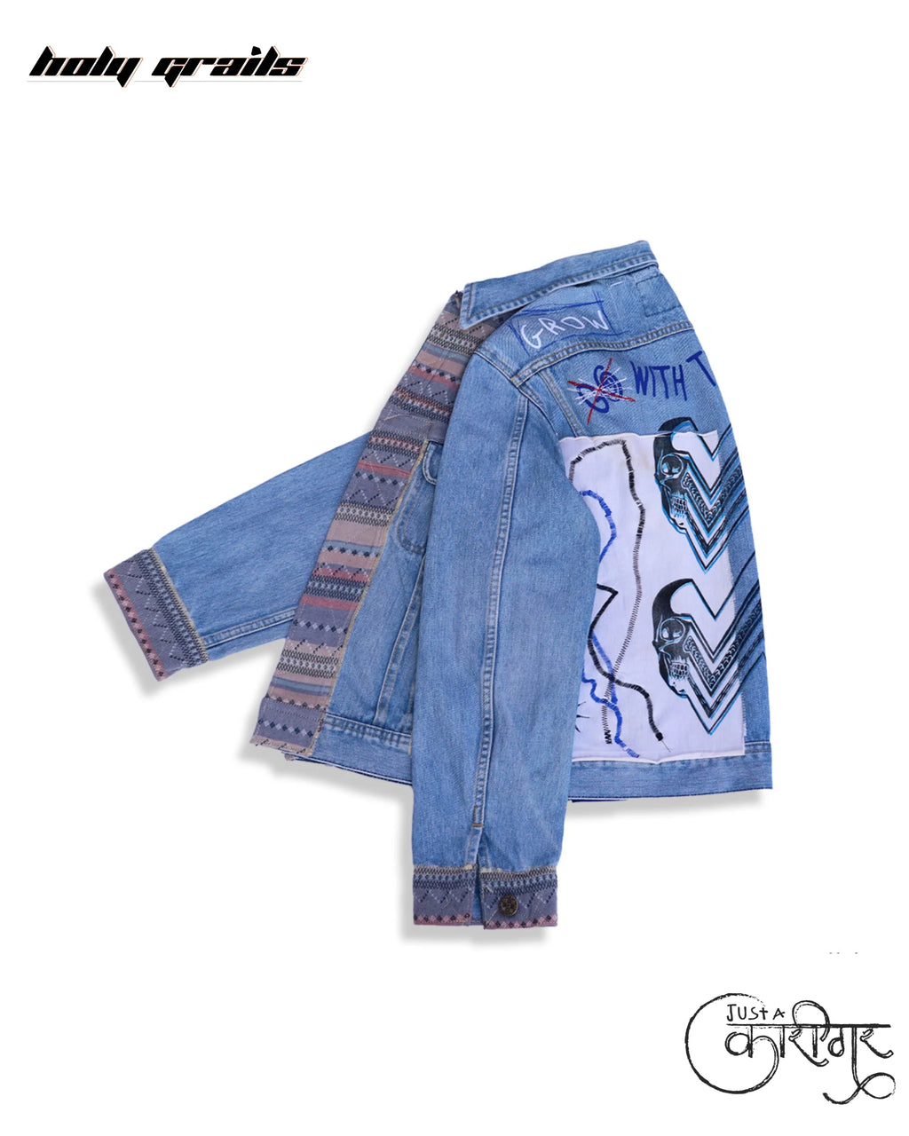 Grow With the Flow Blue Denim Jacket HG x Just A Karigar