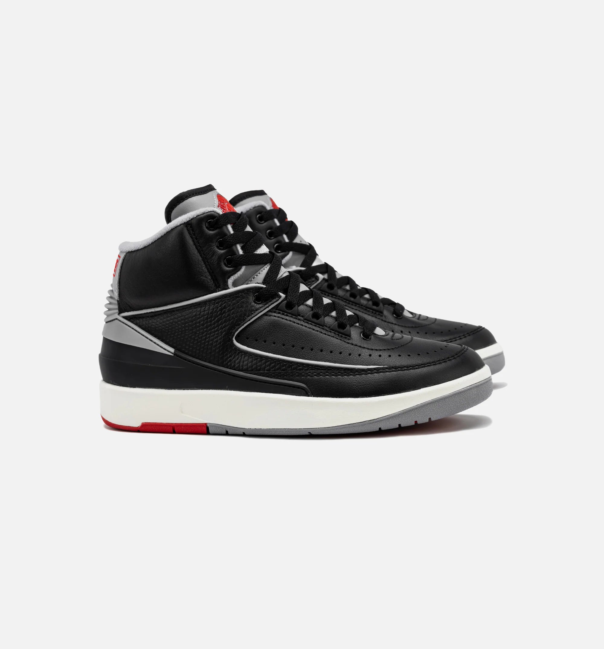 Air Jordan 2 Retro Black Cement Grade School Lifestyle Shoe Black Cement Grey