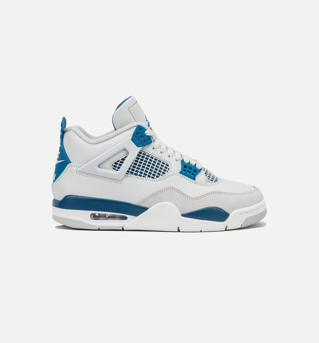Air Jordan 4 Retro Industrial Blue Mens Lifestyle Shoe Off White Industrial Blue Neutral Grey