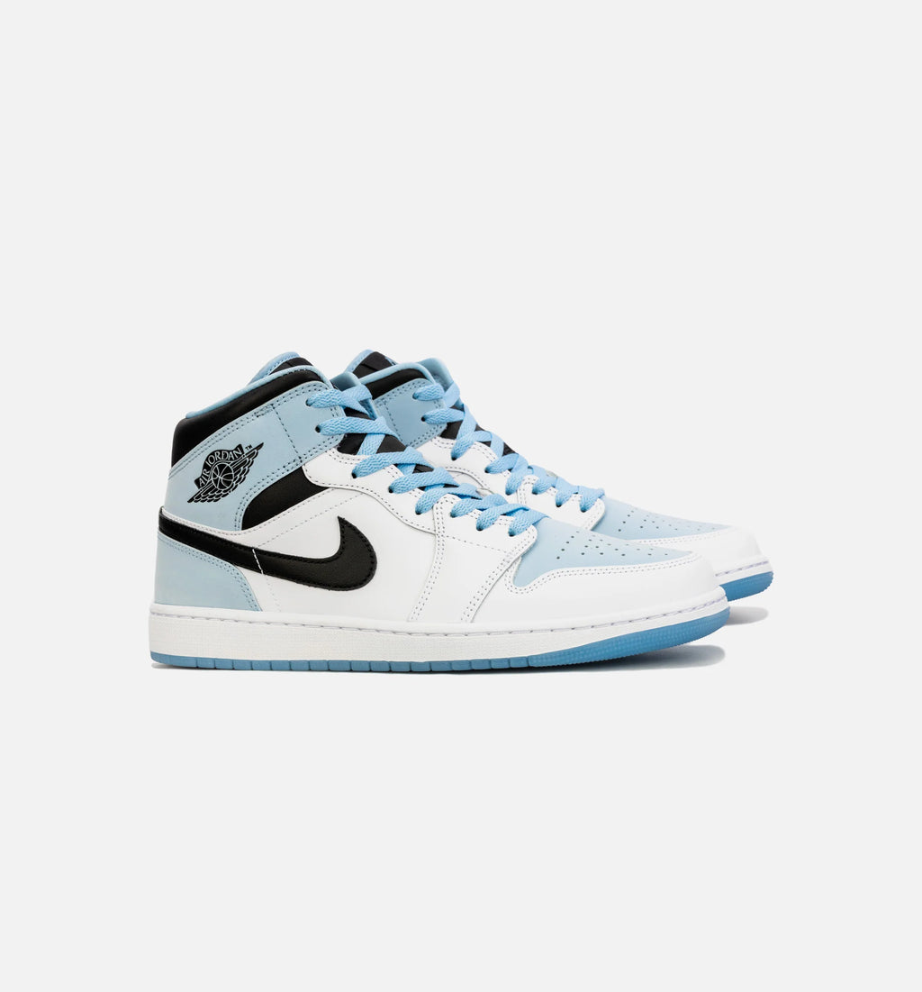 Air Jordan 1 Retro Mid SE Ice Blue Mens Lifestyle Shoe White Blue