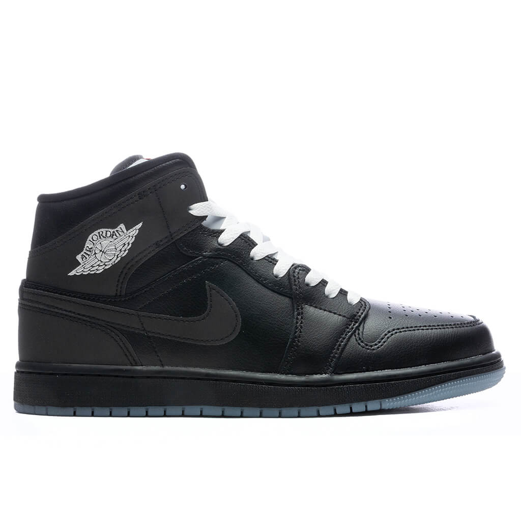 Air Jordan 1 Mid Black Metallic Reimagined Black White Wolf Grey