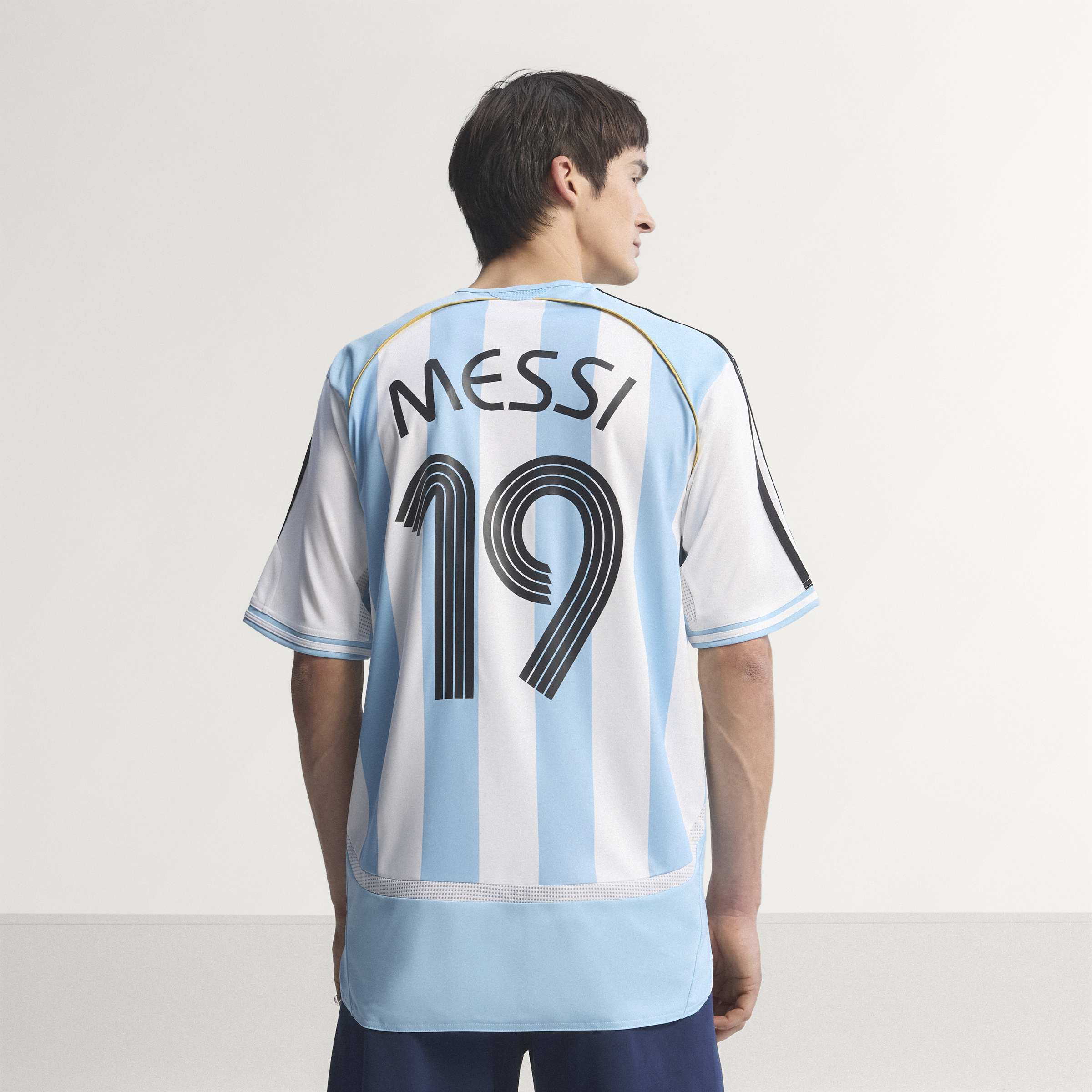 adidas Argentina Home Messi Mens Soccer Jersey 2006 White Sky Blue