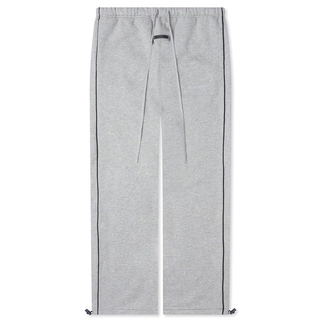 Relaxed Fleece Sweatpant With Piping Concrete Heather Black