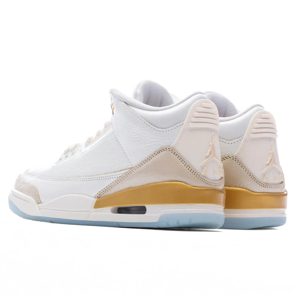 Womens Air Jordan 3 Retro Champagne and Oysters Sail Team Gold Pale Ivory