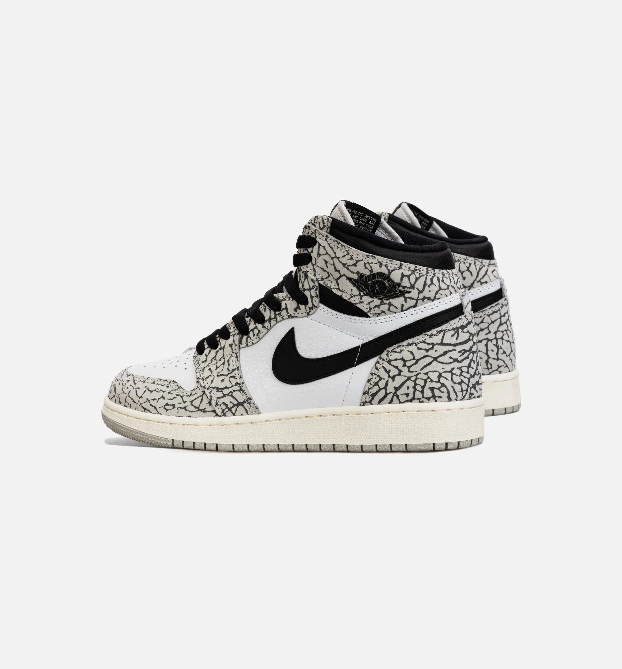 Air Jordan 1 Retro White Cement Grade School Lifestyle Shoe White Grey