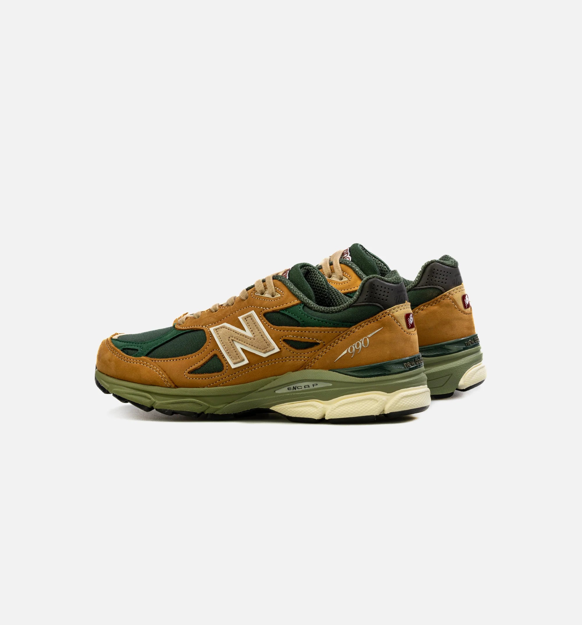 Made in USA 990v3 Mens Lifestyle Shoe Brown Green