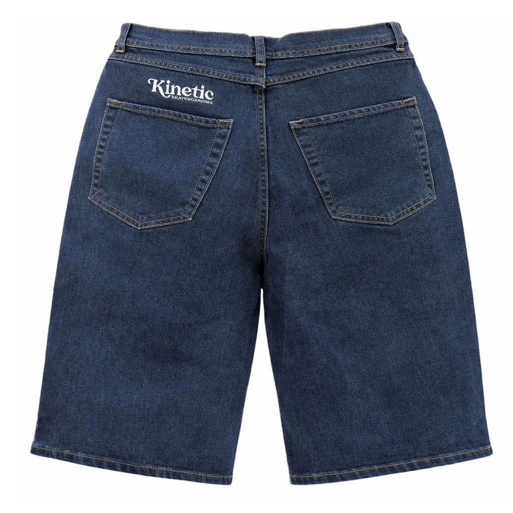 Kinetic Embroidered Baggy Denim Shorts Black