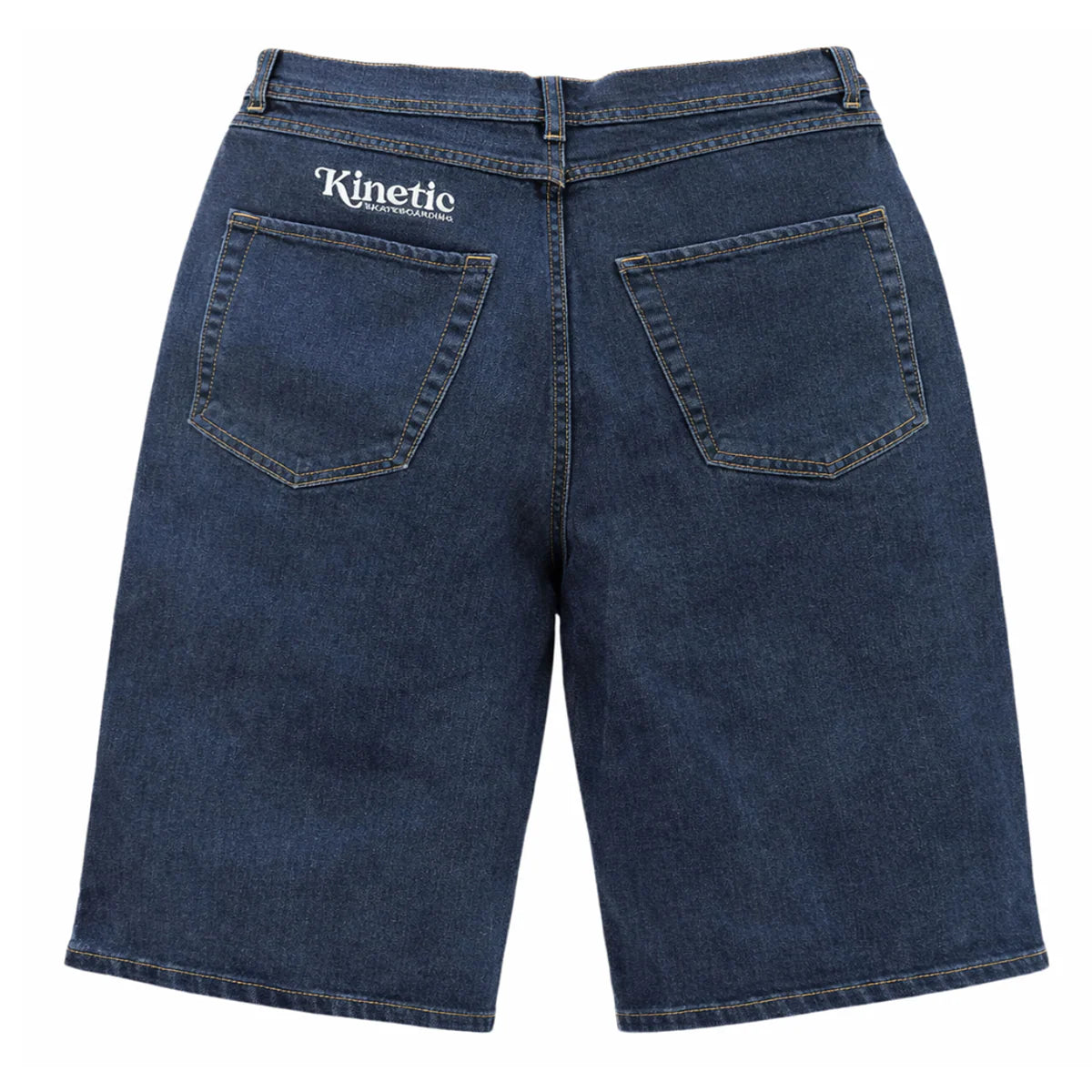 Kinetic Embroidered Baggy Denim Shorts Black