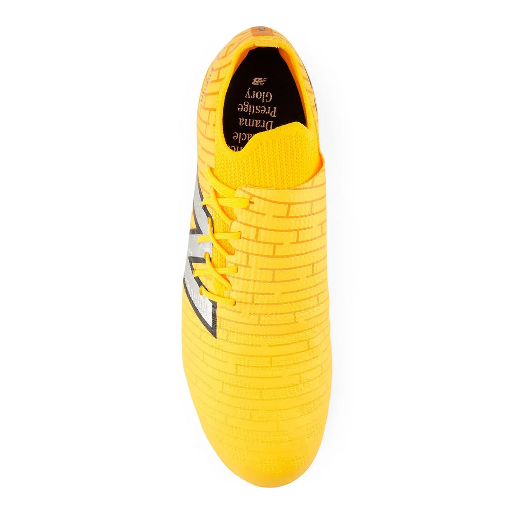 New Balance Furon Destroy FG V7 Firm Ground Soccer Cleats Sun Glow Metallic Silver Black