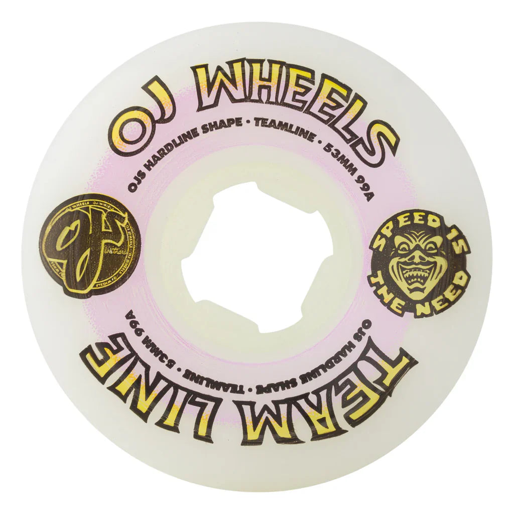 OJ Hardline Team Line Wheels 53MM Purple Yellow
