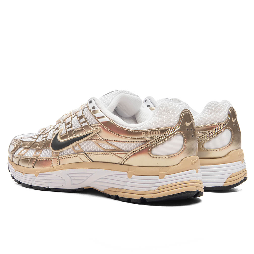 Womens P 6000 Gold White Black Grain Metallic Gold Grain