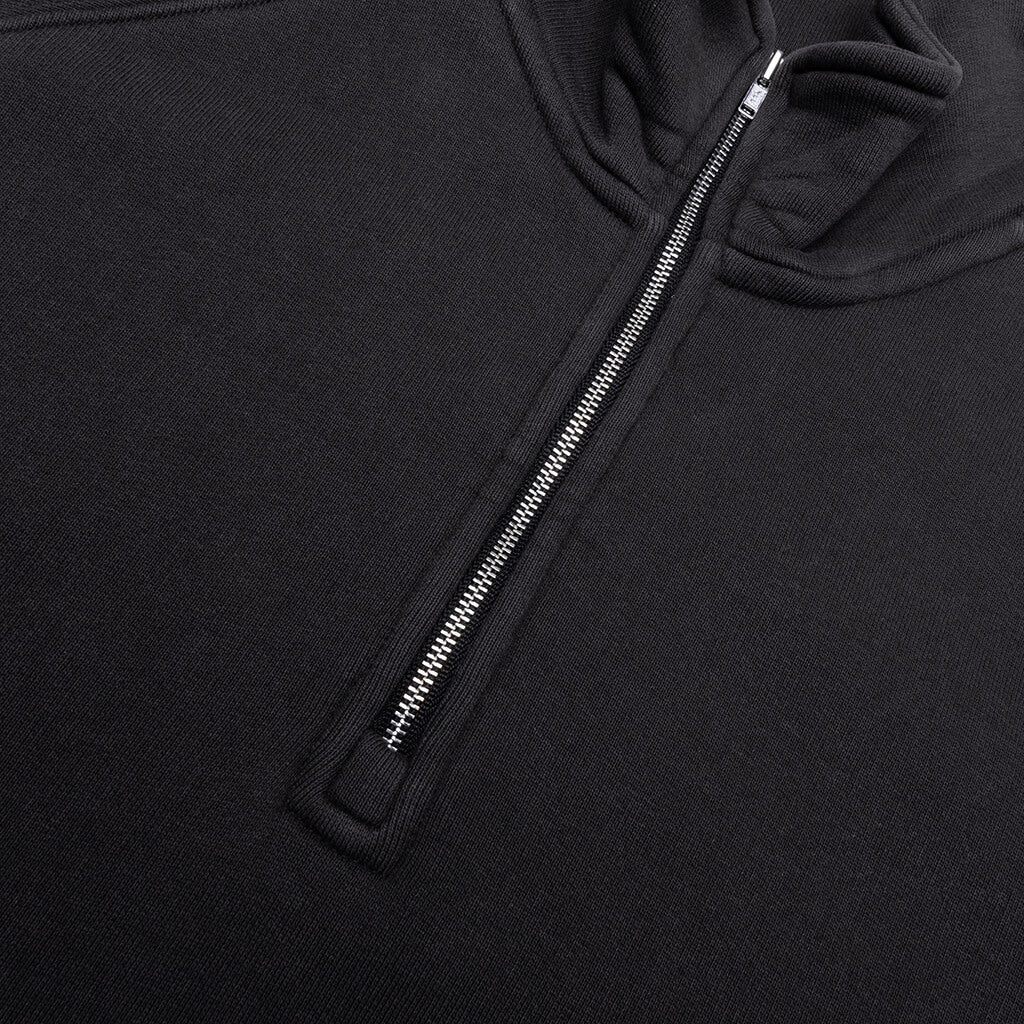 Fleece Raglan Zip Mock Washed Black