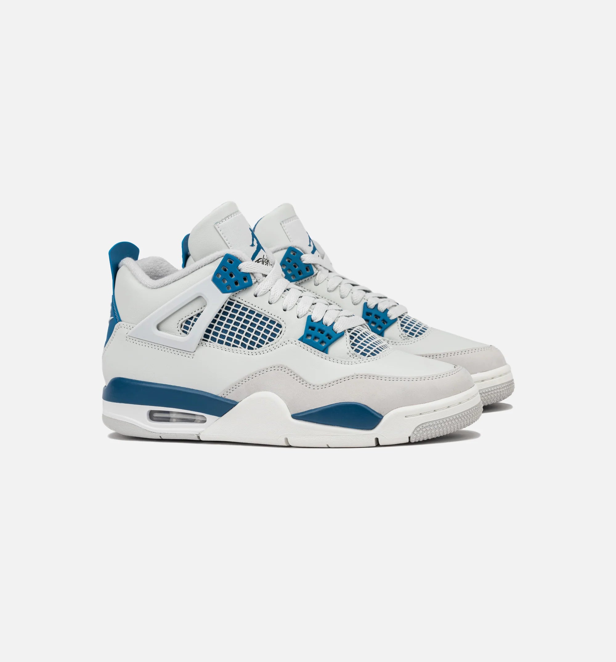 Air Jordan 4 Retro Industrial Blue Mens Lifestyle Shoe Off White Industrial Blue Neutral Grey