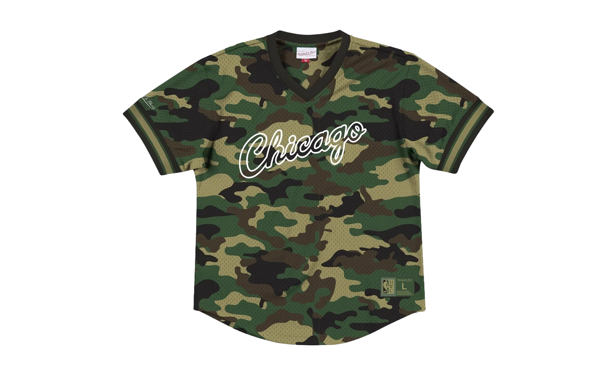 NBA Mesh V-Neck Tee "Chicago Bulls - Camo" MSPOMG18018 CBUCMWD1