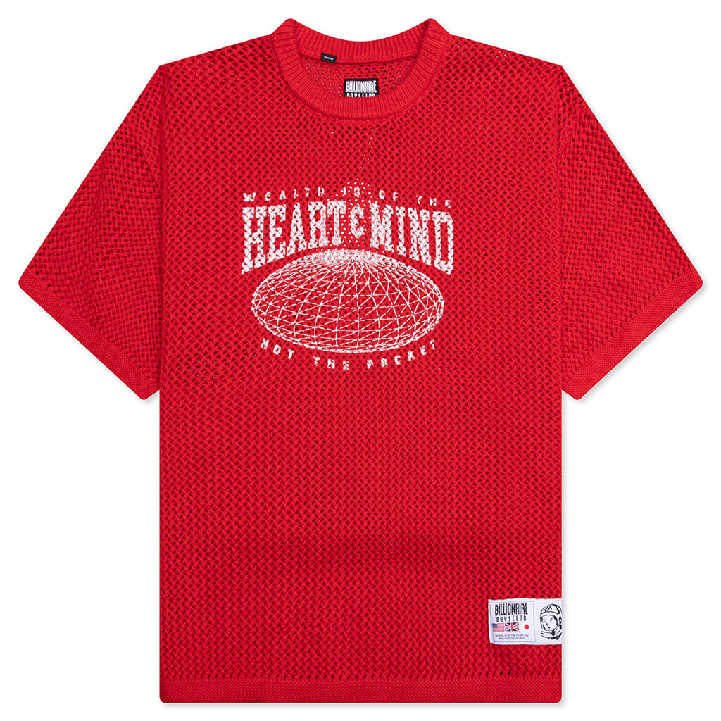 Mercer Jersey S S Knit Cropped Fit Shirt Red