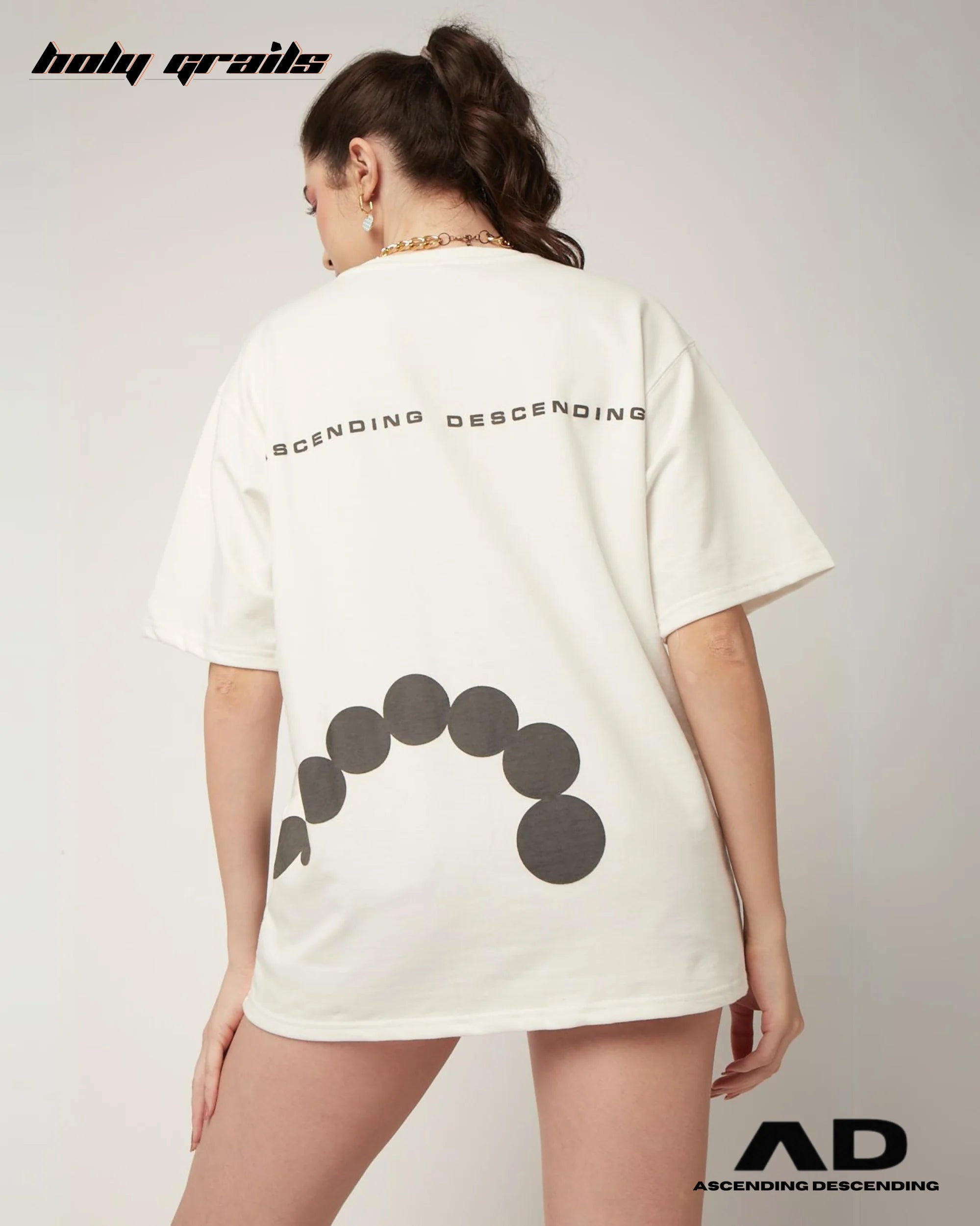 Geometrical Aunt White T Shirt HG x Ascending Descending