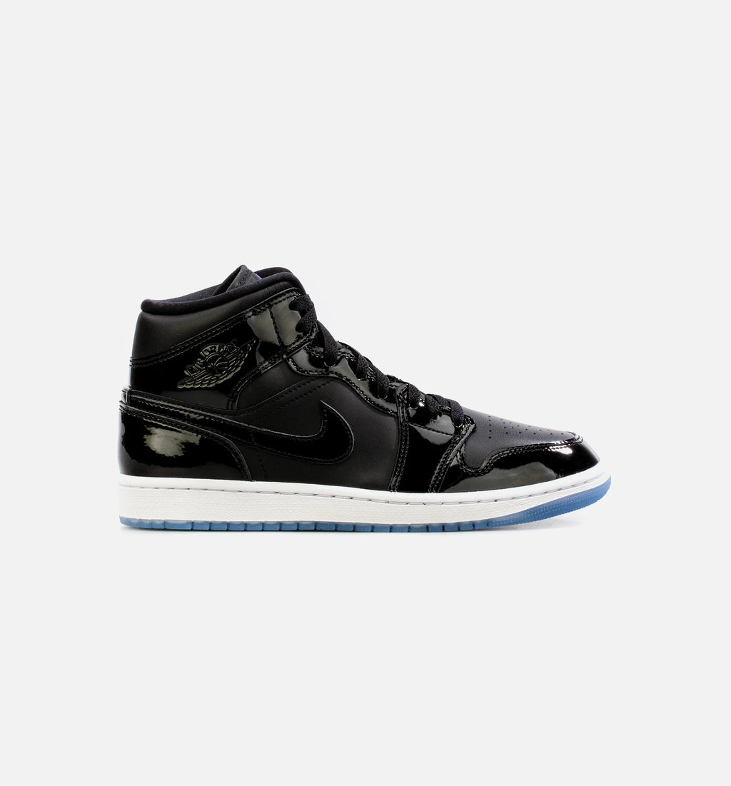 Air Jordan 1 Mid Space Jam Mens Lifestyle Shoe Black