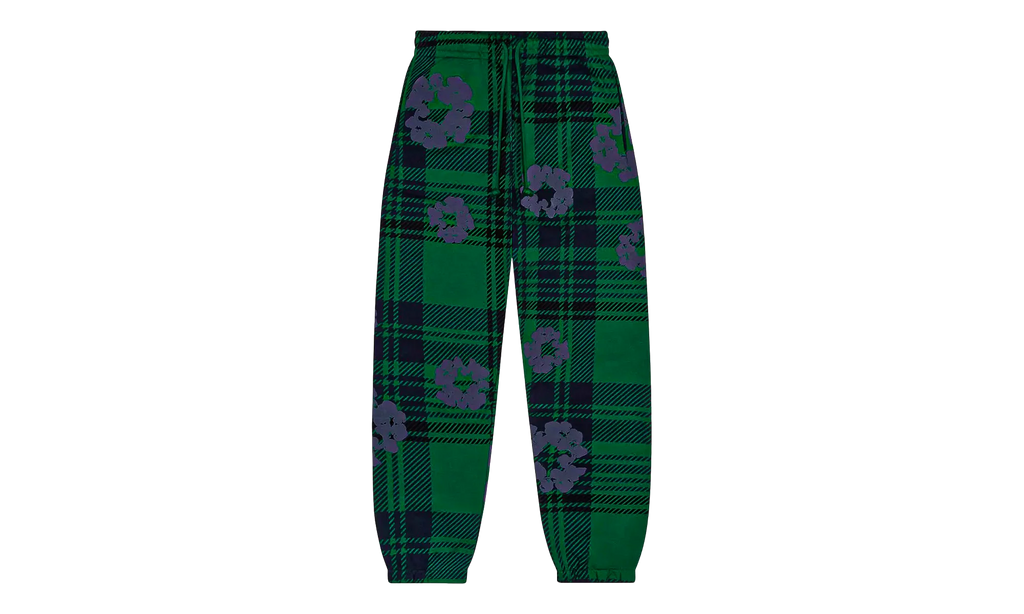 Plaid Cotton Wreath Sweatpants "Green" DT386