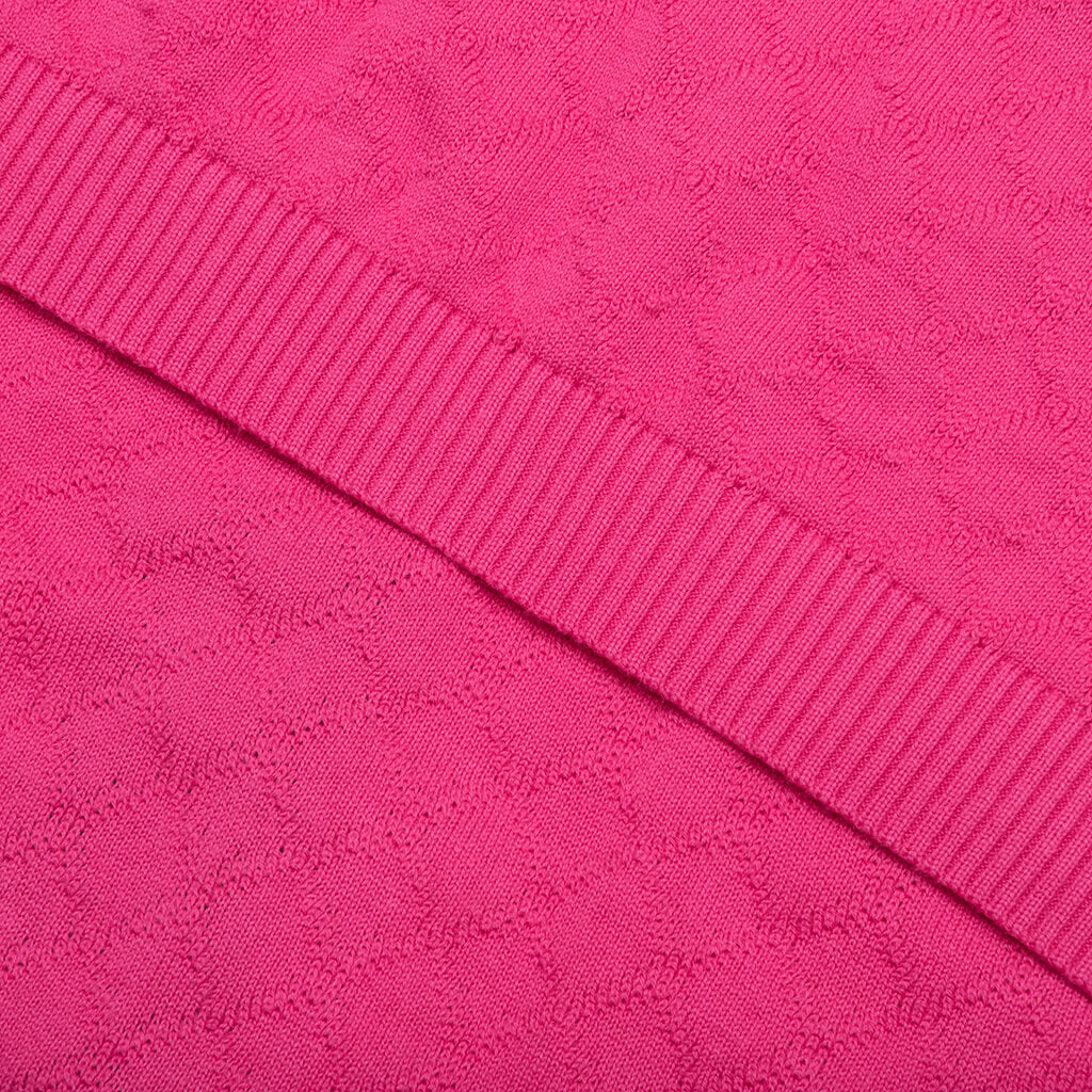 Hogan Pointelle Raglan Sleeve Sweater Polo Coral