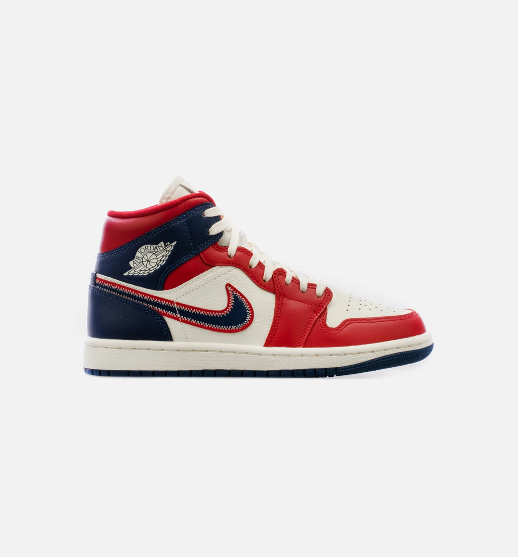 Air Jordan 1 Mid SE USA Womens Lifestyle Shoe Red Blue