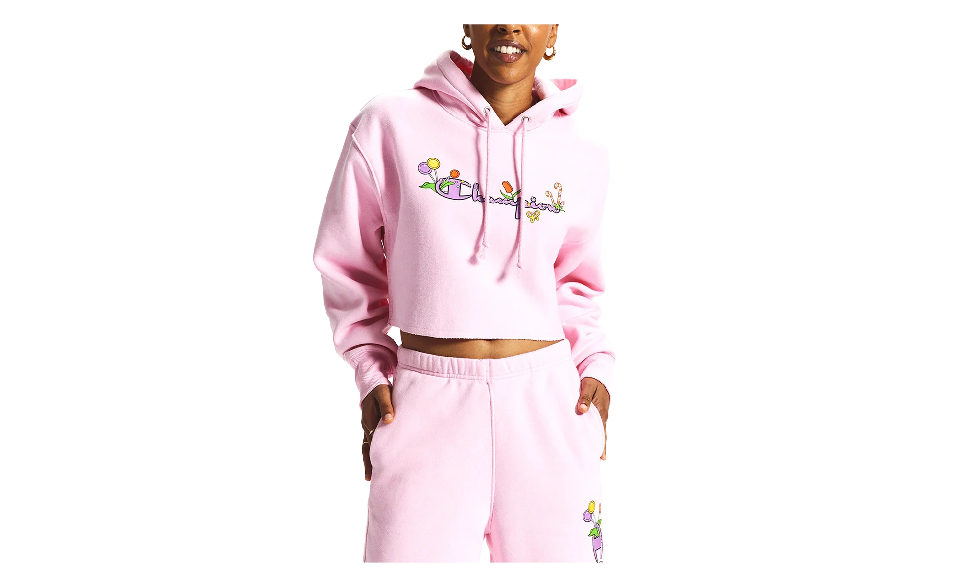 Candy Land Reverse Weave Cropped Hoodie WMNS "Pink Candy" WL659 590735PKN