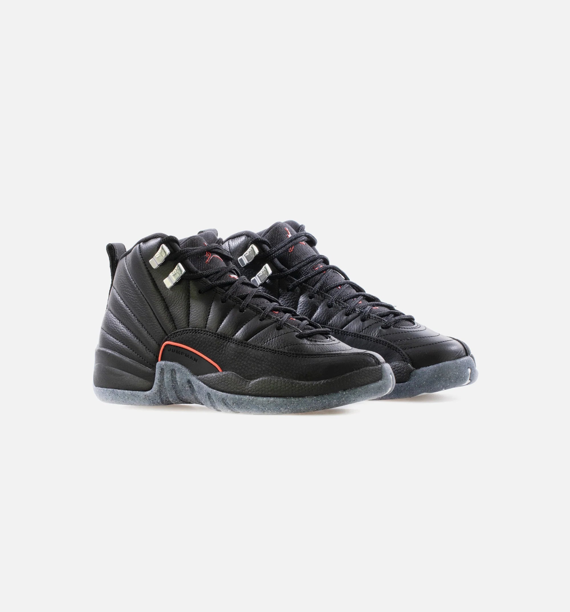 Air Jordan 12 Retro Utility Grade School Lifestyle Shoe Black Limit One Per Customer