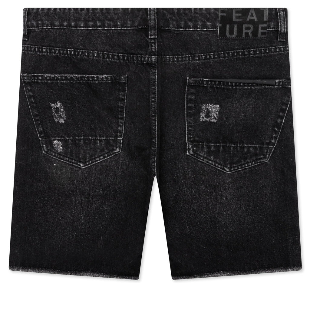 Ian Slim Denim Short Vintage Black