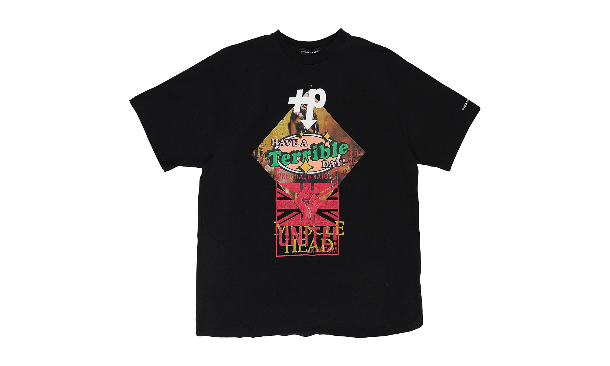 MIXED PRINTED VINTAGE T-SHIRT "WASHED BLACK" PGR XTSH 0007