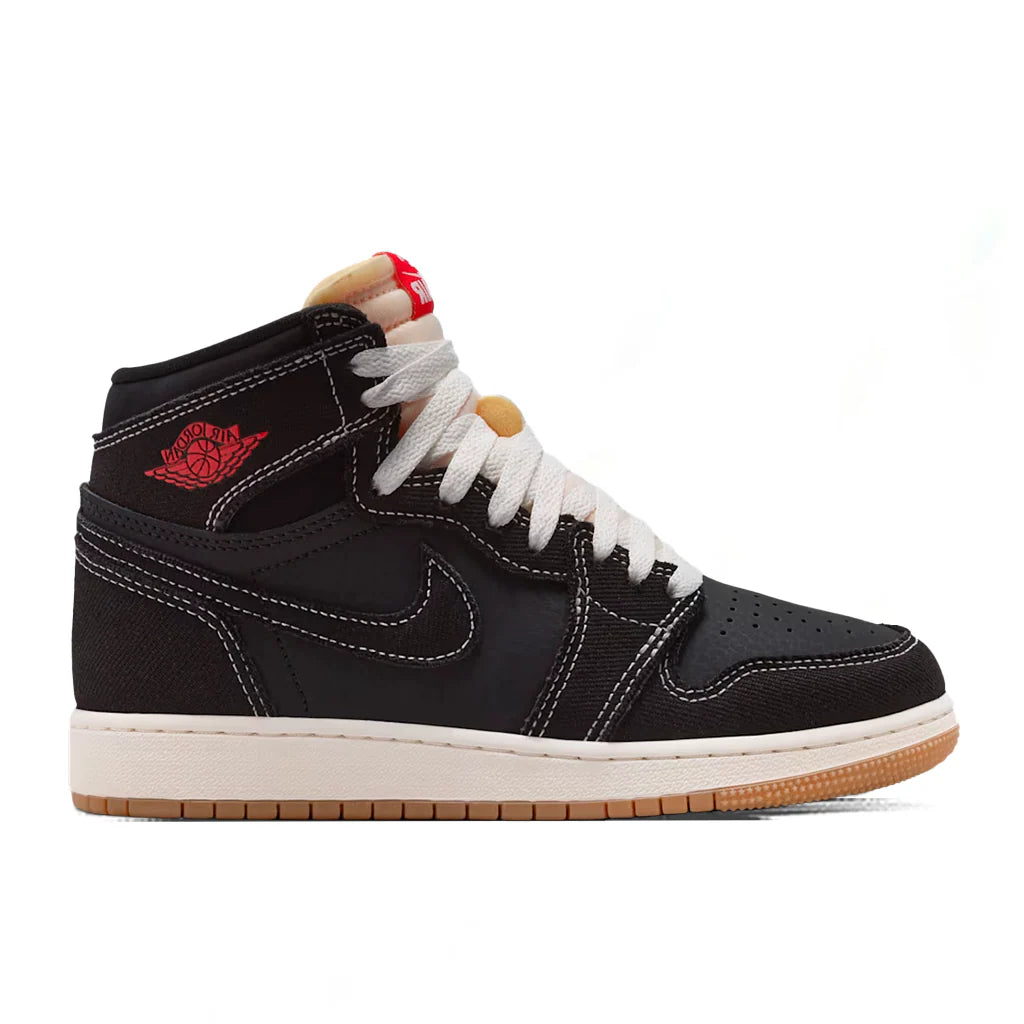 Air Jordan 1 Retro High OG Flight Club GS Black University Red Sail Gum Medium Brown