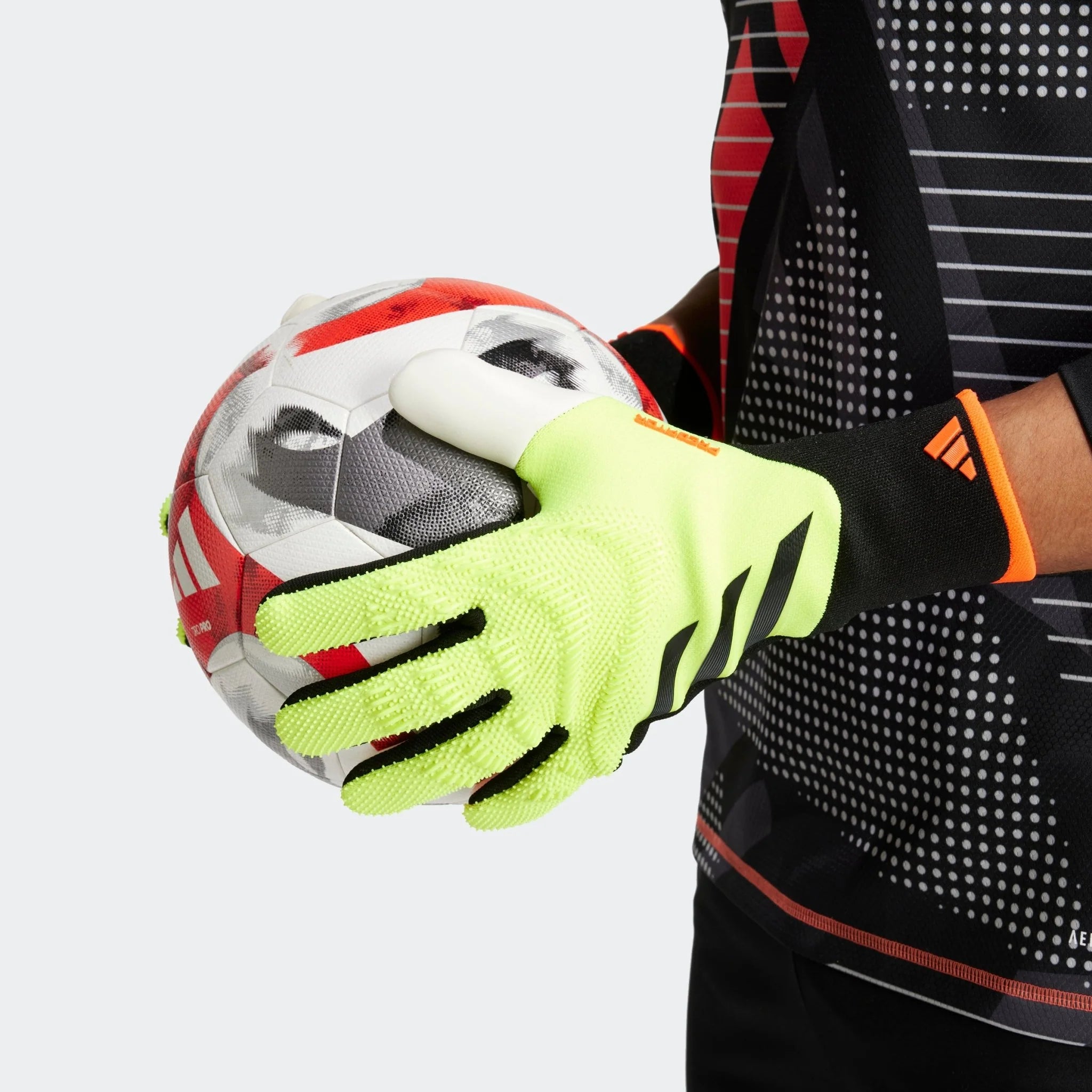 adidas Predator Pro Goalkeeper Gloves Solar Yellow Black Solar Red