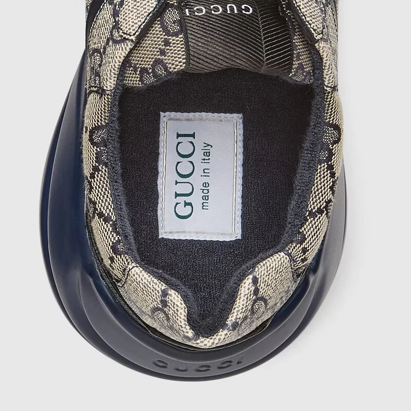 Gucci GG Rhyton Sneaker GG Supreme Canvas Beige Blue