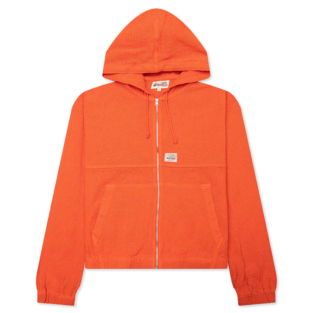 Work Jacket Cotton Mesh Red Orange
