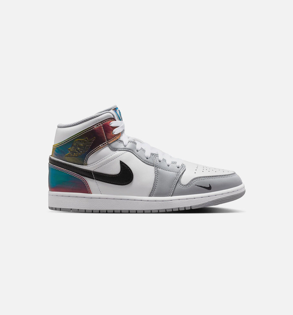 Air Jordan 1 Mid SE Mens Lifestyle Shoe Black White Wolf Grey