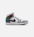 Air Jordan 1 Mid SE Mens Lifestyle Shoe Black White Wolf Grey
