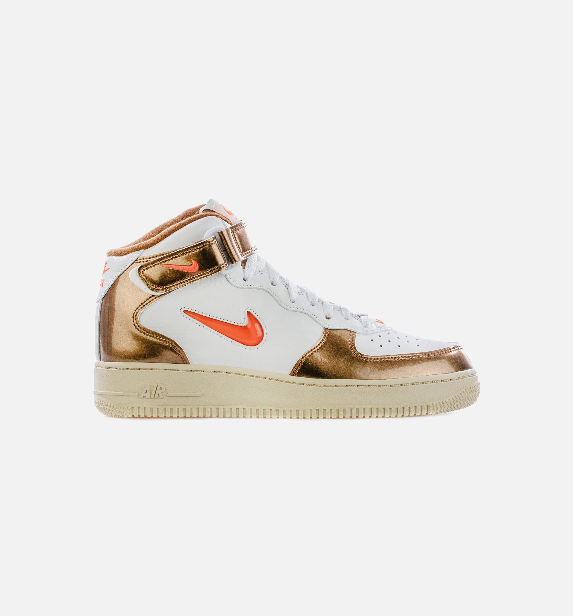 Air Force 1 Mid Ale Brown Mens Lifestyle Shoe White Total Orange Ale Brown Beach