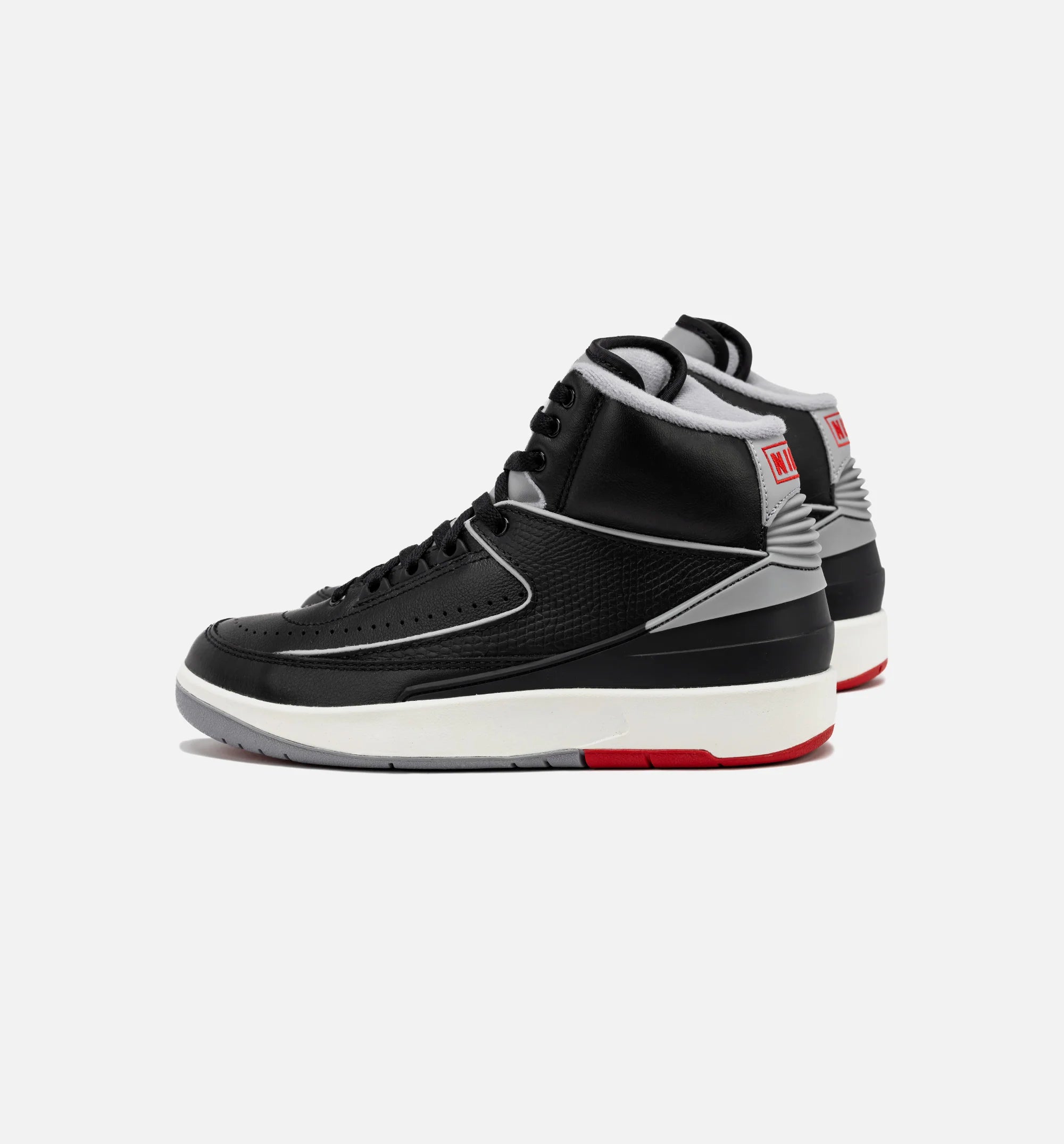 Air Jordan 2 Retro Black Cement Grade School Lifestyle Shoe Black Cement Grey