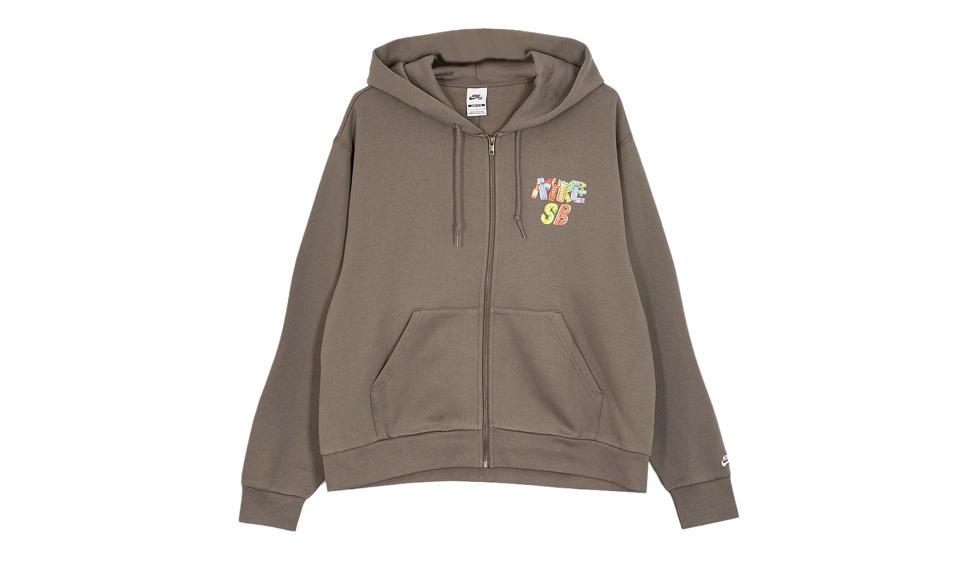 SB Full-Zip Fleece Skate Hoodie "Pool Airs - Cave Stone / White" HJ2898 289
