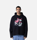 Speedbike Pullover Mens Hoodie Black Pink