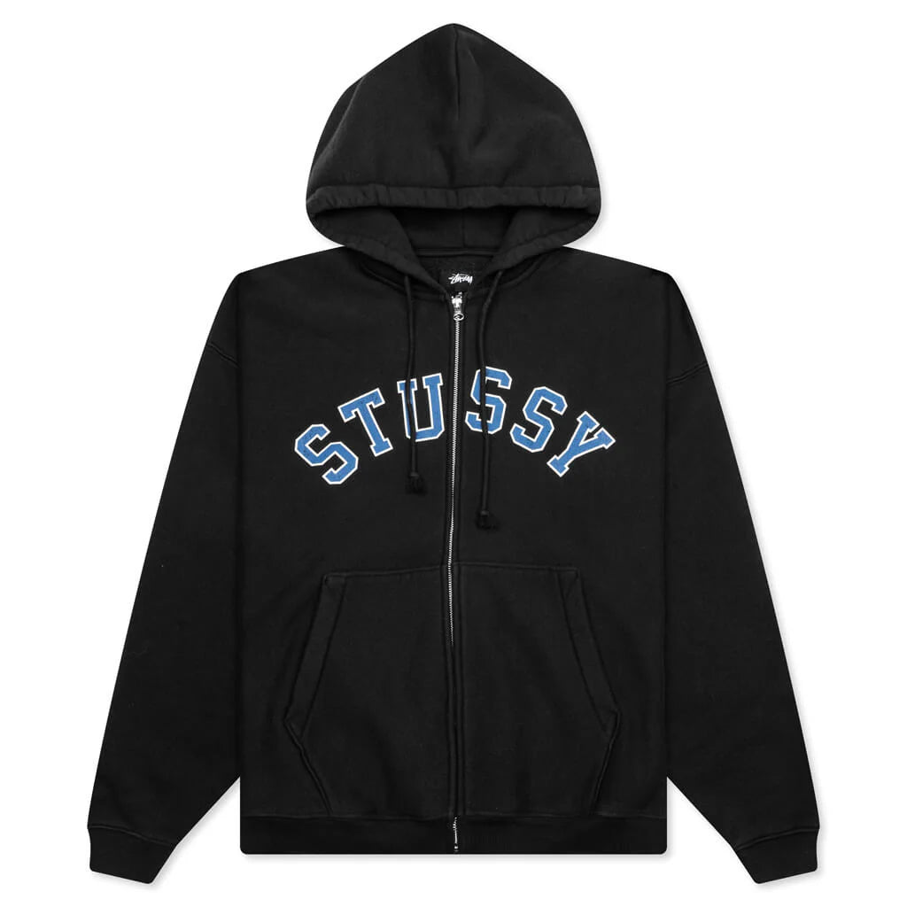 Graphic Zip Hoodie Washed Black