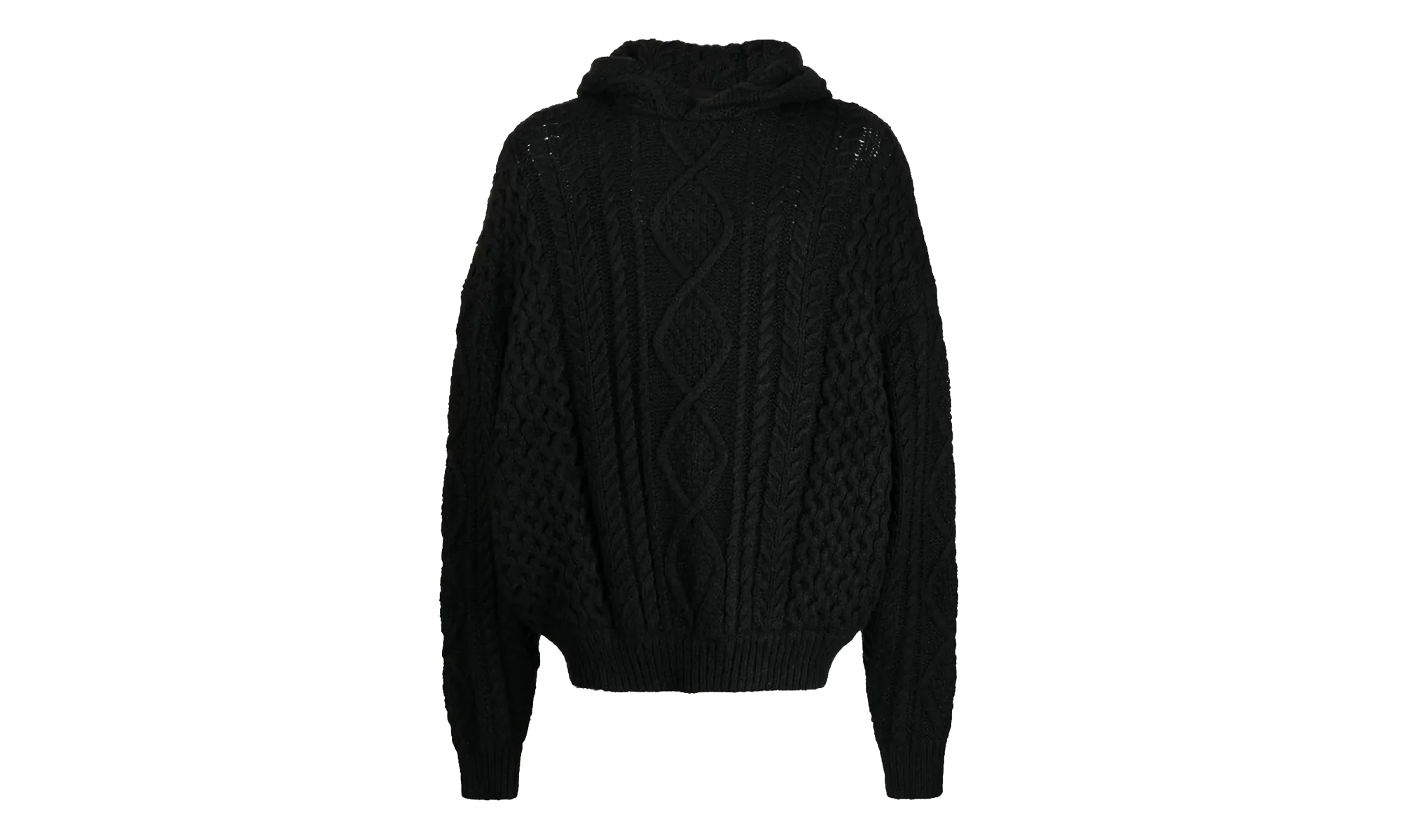 Cable Knit Hoodie "Jet Black" 192SP234390F
