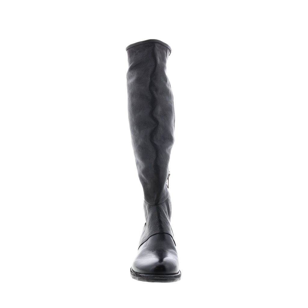 Teagan 516317-101 Womens Black Leather Zipper Knee High Boots