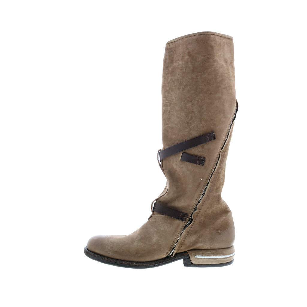 Trigg 516323-201 Womens Brown Leather Hook & Loop Knee High Boots
