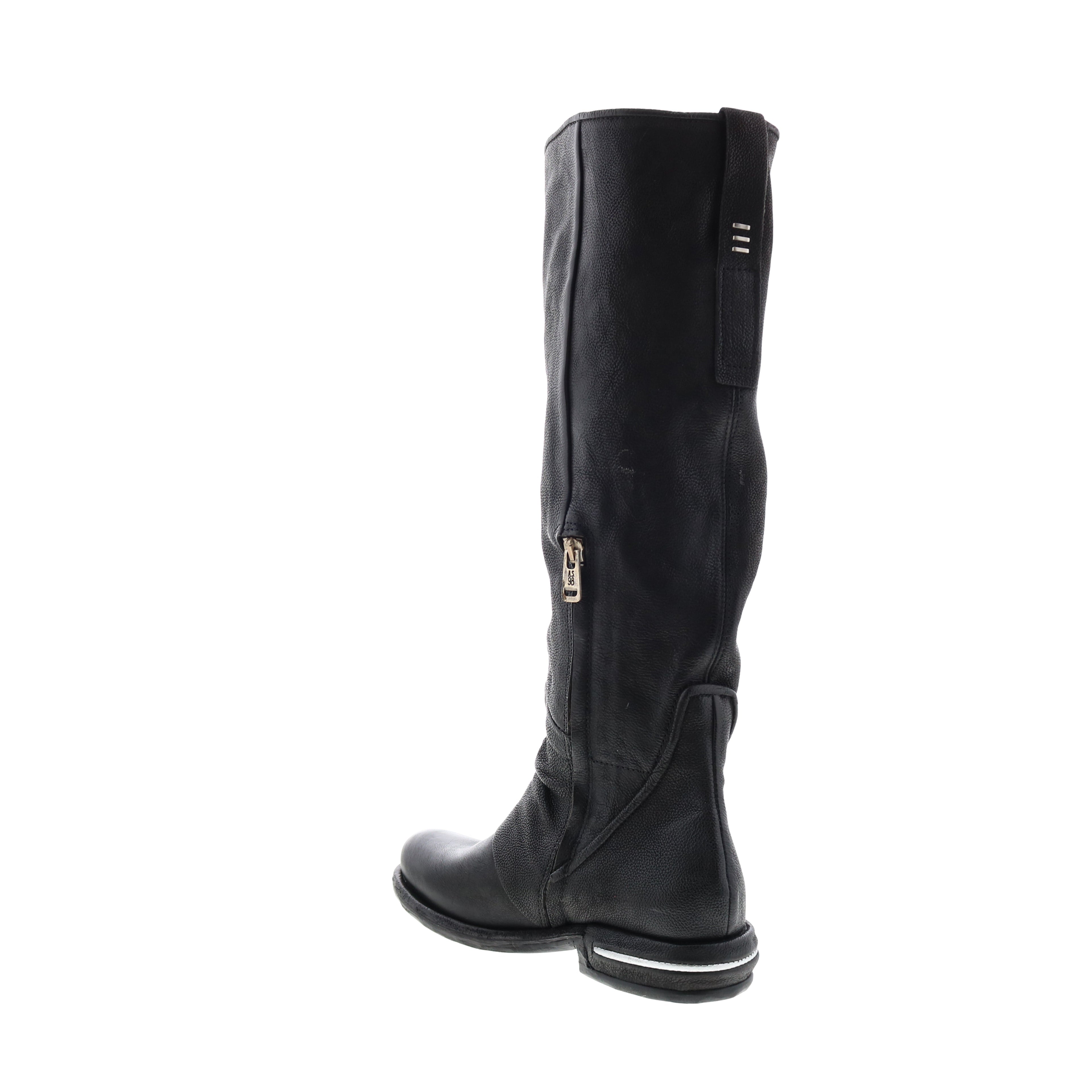 Tye 516338-201 Womens Black Leather Zipper Knee High Boots