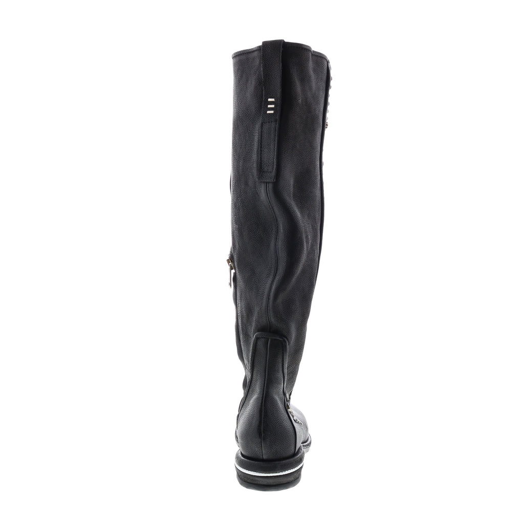 Tye 516338-201 Womens Black Leather Zipper Knee High Boots