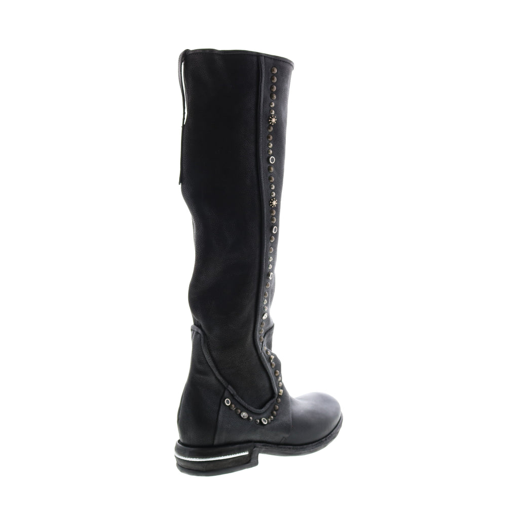 Tye 516338-201 Womens Black Leather Zipper Knee High Boots