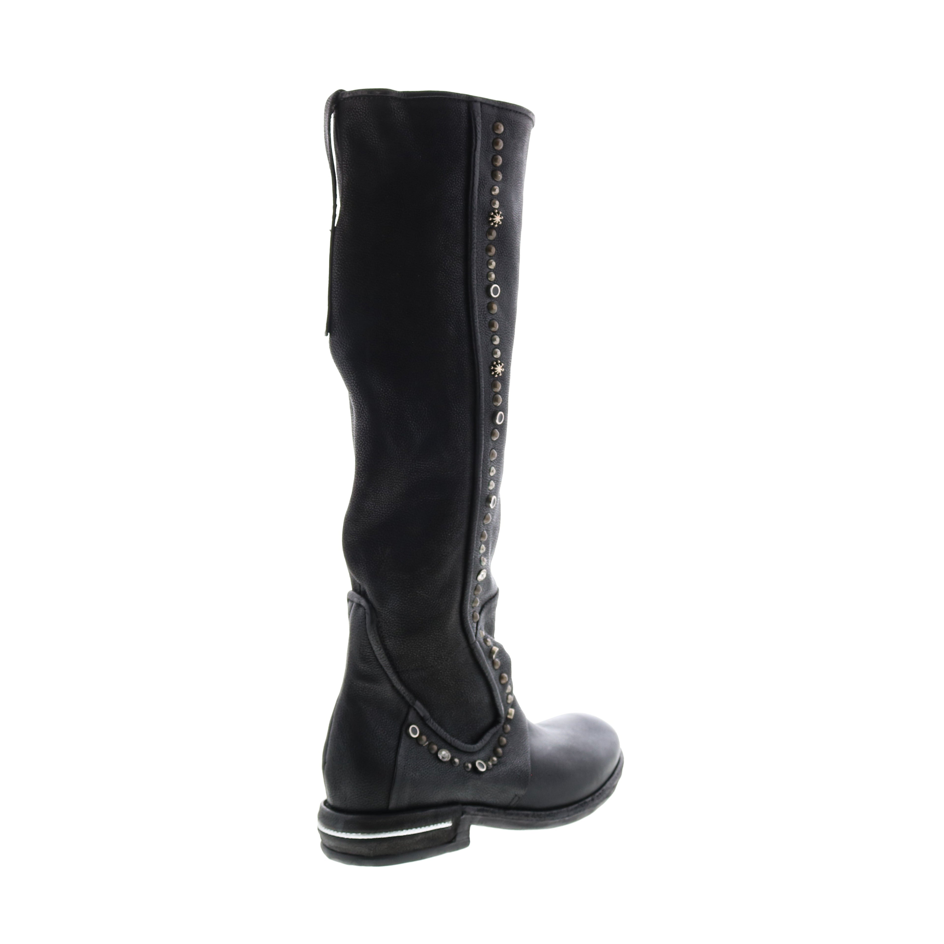 Tye 516338-201 Womens Black Leather Zipper Knee High Boots